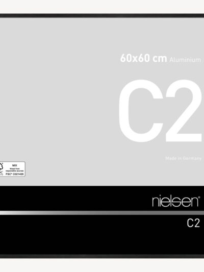 C2 Noir mat brossé 60 x 60 cm