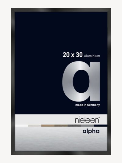 Alpha Noir anodisé brillant 20 x 30 cm