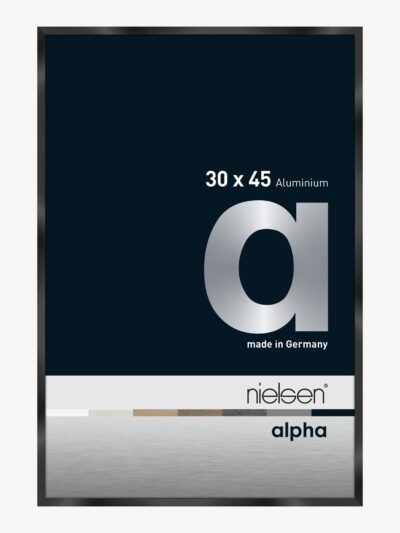 Alpha Noir anodisé brillant 30 x 45 cm
